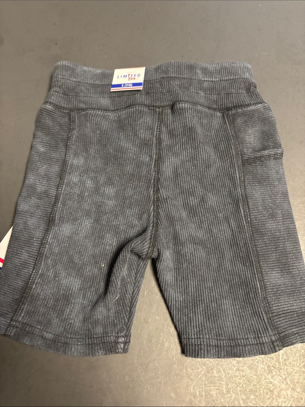 Limited Too Black Ribbed Drawstring Athletic Shorts - Picture 2 of 4